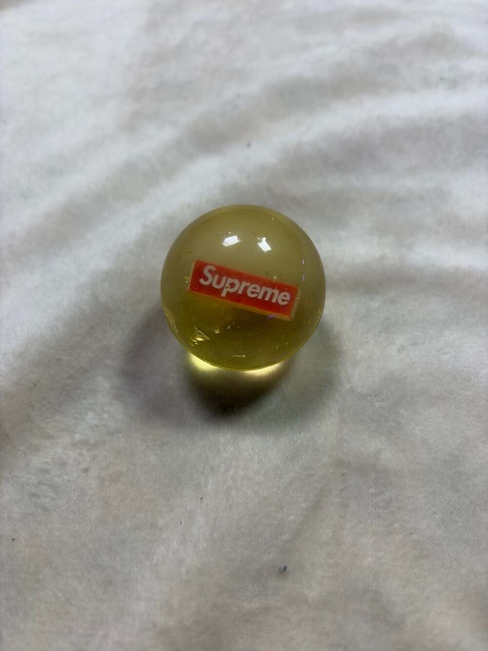 Supreme Bouncy Ball Clear Yellow with Logo Insert
